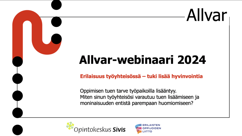 Allvar-webinaarin tallenne: Erilaisuus työyhteisössä – tuki lisää ...
